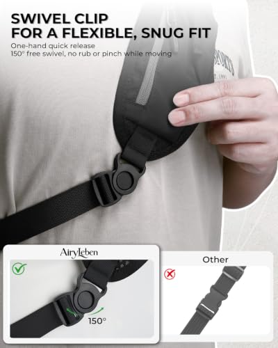 Packable Crossbody Sling Bag for Men Women RFID Lightweight Travel Daypack - color: Black