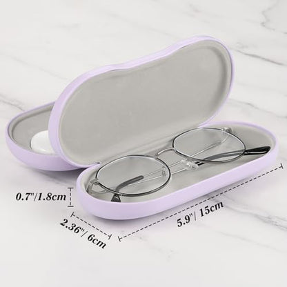 MoKo Double Eyeglass Case,Glasses and contact case 2 in 1 with Mirror - color: Ac-lilac