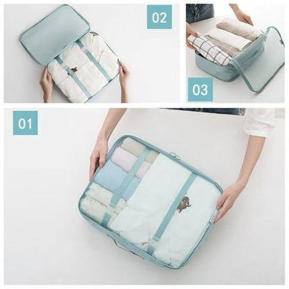 Luggage Packing Organizers Packing Cubes Set for Travel (black) - color: black 8pc