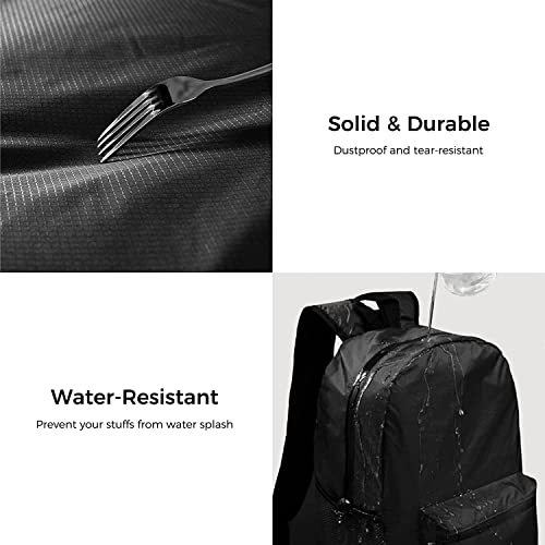 pack all 20L Lightweight Foldable Backpack, Water-Resistant Hiking Daypack - color: Black