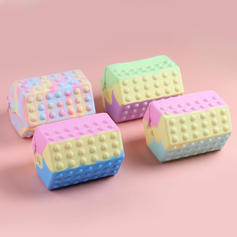 Silicone Makeup Bag Travel Cosmetic Bag Stuff Bag Makeup Pouch Cute Makeup Organizer Versatile Zipper Pouch - color: Colorful1