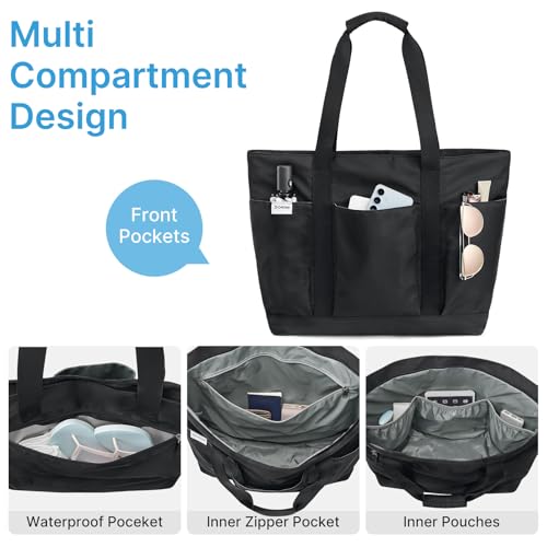 G4Free Beach Bag, Waterproof Beach Tote Pool Bags for Women - color: Black, size: 35L