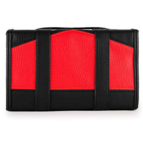 Lencca Stowaway Premium Utility Organizer Bag | Compact Travel Roll-Up Pouch with Detachab – Hanging Toiletry Travel Organizer with 4 Removable Pouches, Water-Resistant - color: Red