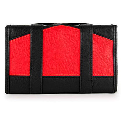 Lencca Stowaway Premium Utility Organizer Bag | Compact Travel Roll-Up Pouch with Detachab – Hanging Toiletry Travel Organizer with 4 Removable Pouches, Water-Resistant - color: Red
