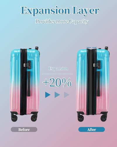 Checked Luggage, Expandable 28 Inch Hardside Suitcase - color: Sweet, size: L(checked-28")