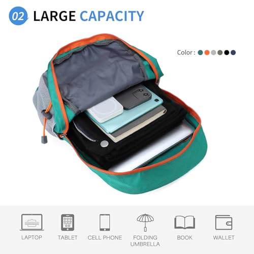 20L Small Hiking Backpack for Women Men Packable Daypack Lake Blue - color: Lake Blue, size: 20L