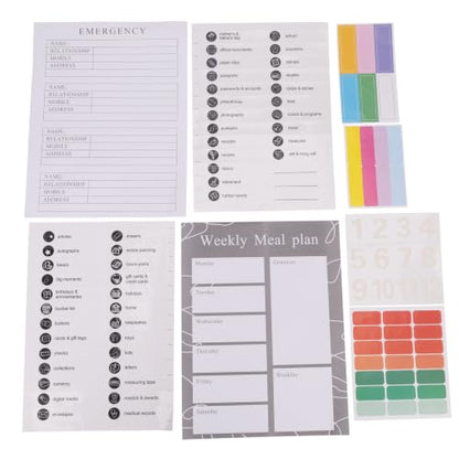 Document Organizer | in Case I Die Binder Organizer with Labels-Black+Khaki - color: Khaki