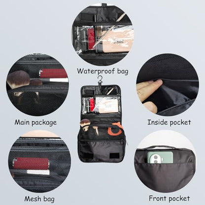 Hanging Toiletry Bag Travel Waterproof Makeup Organizer for Men(Light Blue) - color: Light Blue