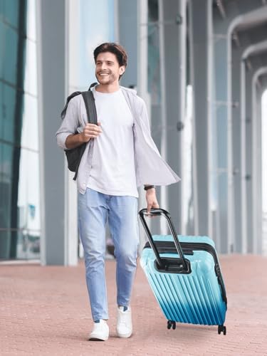 Large Checked Luggage Hardside Suitcase with Spinner Wheels, 27in - color: Ice, size: L(27In)