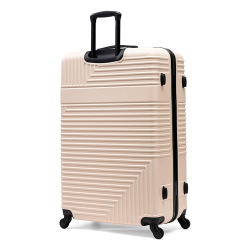 InUSA RESILIENCE Luggage with Spinner Wheels | Durable Lightweight Hardside Suitcase, Travel Bag with Handle and Trolley, 32-Inch Extra-Large Checked Luggage | Sand - color: Sand, size: 32 Inch