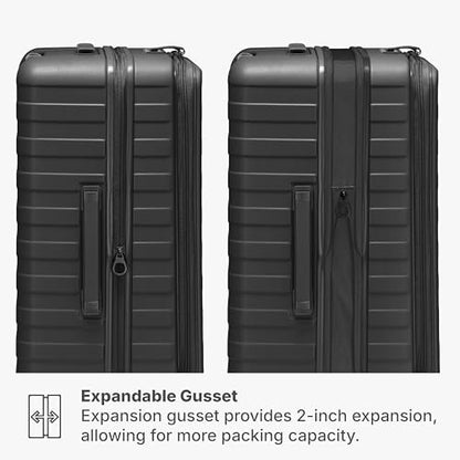 Traveler's Choice Novia Top Opening Expandable Polycarbonate Luggage with Spinner Wheels, Black, 30-Inch Large - color: Black, size: 30-Inch Large