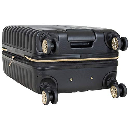 Kenneth Cole REACTION Madison Square Lightweight Hardside Chevron Expandable Spinner Luggage, Black, 2-Piece (20" Carry On + Backpack) - color: Black, size: 2-Piece (20" Carry On + Backpack)
