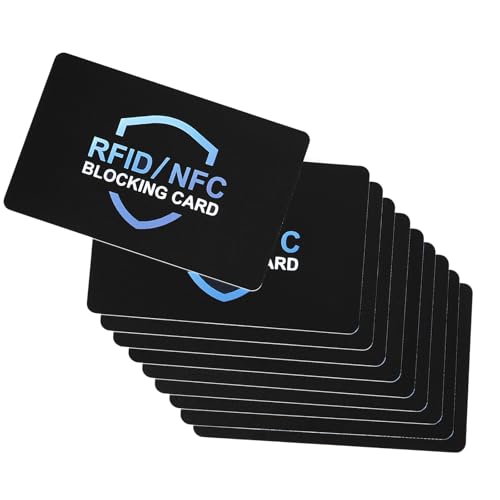 RFID Blocking Card, NFC Contactless Anti-Theft Bank Debit Credit Card Protector,One Card Protects Entire Wallet Purse - color: A-10 Pcs Black