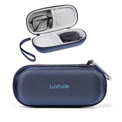 Luxtude Double Glasses Case, Double Eyeglass Case Travel Sunglass Organizer - color: Blue