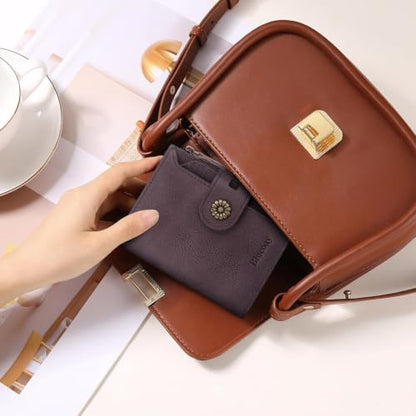 Womens Wallet Leather RFID Blocking Small Card Holder Wallet Purple - color: c4-purple