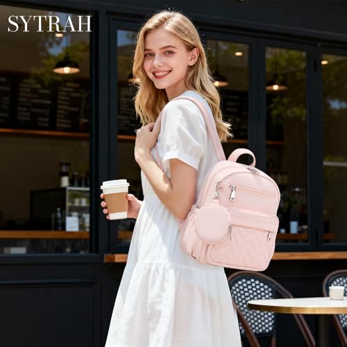 SYTRAH Mini Backpack for Women Small Back-pack Purse,Puffer Daypack Pink - color: Pink