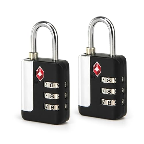 TSA Approved Luggage Locks 2 Pack, 3 Digit Steel Shackle Combination JY-820 - style: JY-820