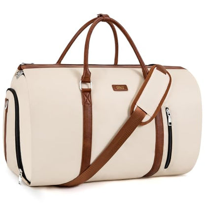 Convertible 2-in-1 Garment Bags for Travel with Waterproof Shoe Compartment - color: 1-Off White