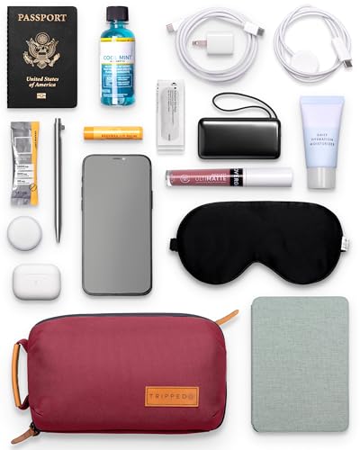 TRIPPED Travel Gear Tech Organizer Pouch for Cables and Accessories - color: Red