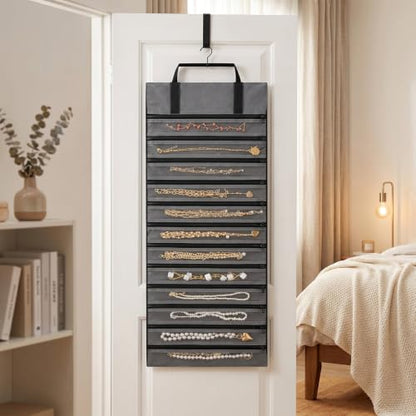 UnionPlus Velvet Jewelry Roll Organizer, 12 Grids, Black - color: Black, size: 12-Grids