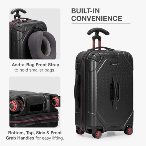 Traveler's Choice Maxporter II Polycarbonate Hardside Trunk with Spinner Wheels, Black, 22-Inch Carry-on Luggage - color: Black, size: 22-inch Carry-on Luggage