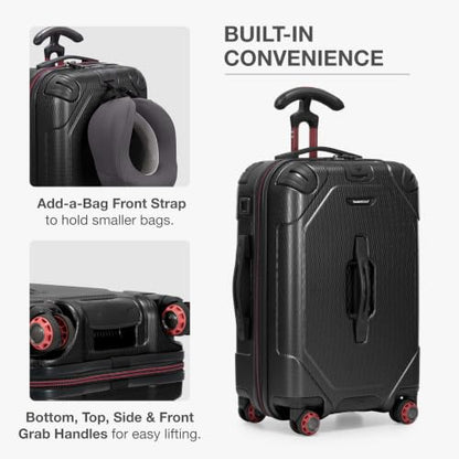 Traveler's Choice Maxporter II Polycarbonate Hardside Trunk with Spinner Wheels, Black, 22-Inch Carry-on Luggage - color: Black, size: 22-inch Carry-on Luggage