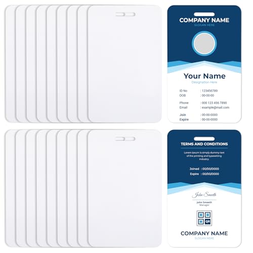 20 PCS Sublimation id Badge Blanks Double Sided Aluminum for Blank id Name - color: Vertical-20set