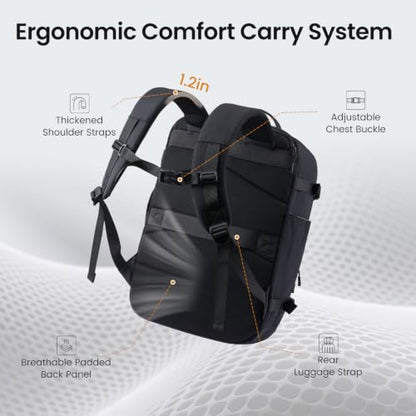 LOVEVOOK Travel Backpack for Women Men, Airline Approved Carry On Luggage - color: Apricot