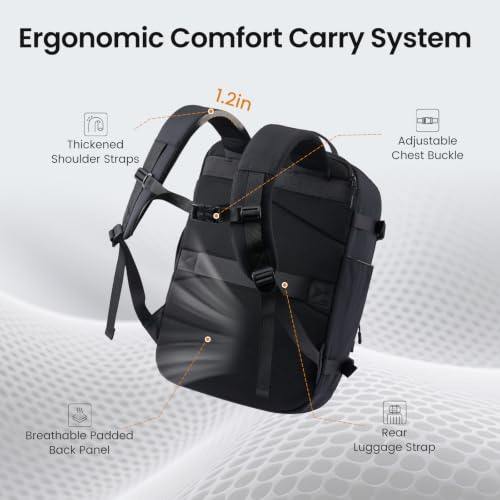 LOVEVOOK Travel Backpack for Women Men, Airline Approved Carry On Luggage - color: Black