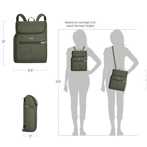 Travelon Anti-Theft Classic Small Convertible Backpack - color: Green