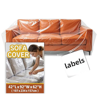 Plastic Clear Sofa Furniture Covers for Moving Storage - size: for Sofa/Couch