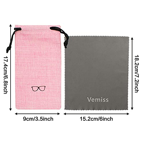 Vemiss Hard Shell Sunglasses Case, Large Linen Fabric Protective Glasses Case for Men Women - color: Pink 1, size: Sunglass Case