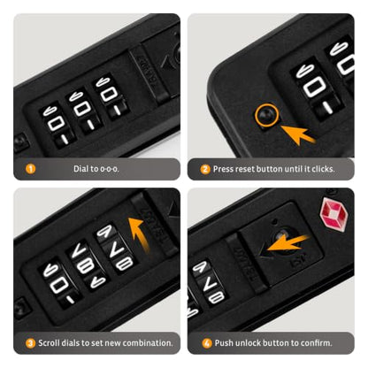 2 Pack TSA Approved Built-in Luggage Locks, 3 Digit Replacement JS-526 - color: JS-526
