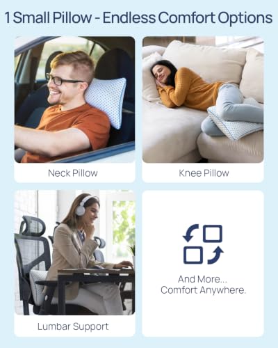 Adjustable Small Cooling Memory Foam Pillow for Travel, Airplanes & Camping - size: S - 16 x 12 Inch