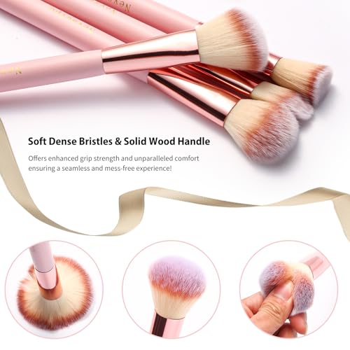 28Pcs Makeup Brushes With Sponges Girls Travel Makeup Case Pink - color: Pink