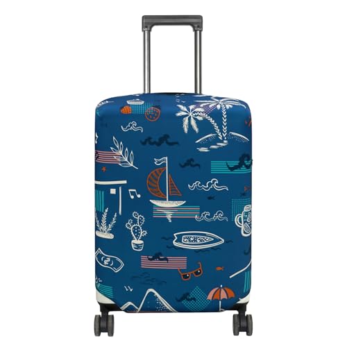 HYPER VENTURE Travel Luggage Cover Suitcase Protector Fits 27-30 Inch, L - color: Hawaii Beach, size: L