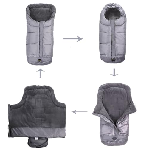 Stroller Blanket Evelution, Stroller Footmuff Winter Toddler Universal Stroller Bunting Bag for 6-36 M, Waterproof Bunting Bag - color: grey, style: Toddler-M
