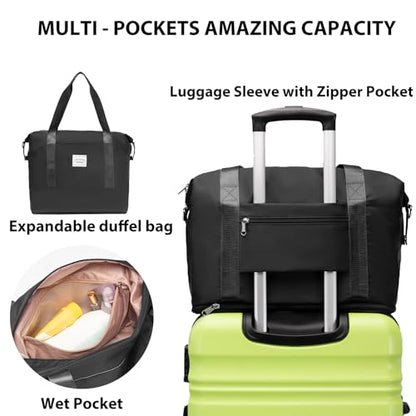 LONG VACATION Luggage Sets, 6 Piece, Hardshell Suitcase with Spinner Wheels - color: APPLE GREEN, size: 6-Piece Set