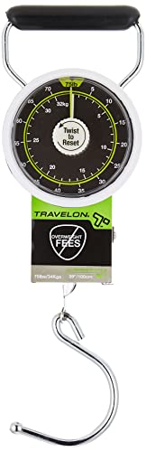 Travelon Stop and Lock Luggage Scale with Tape Measure - color: Black