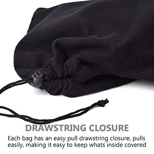HAMBOLY Shoe Bags 6 Pack Dust Cover Storage Pouch with Drawstring Closure for Travel Protecting Storing Shoes - color: Black