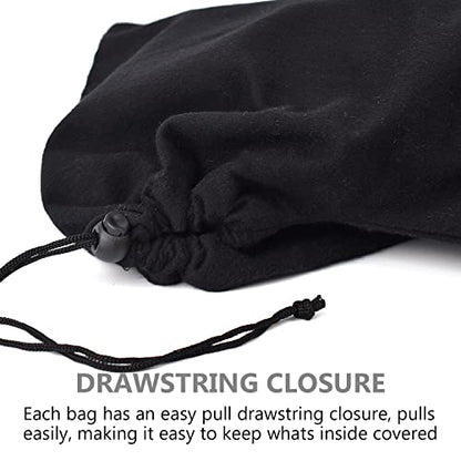 HAMBOLY Shoe Bags 6 Pack Dust Cover Storage Pouch with Drawstring Closure for Travel Protecting Storing Shoes - color: Black