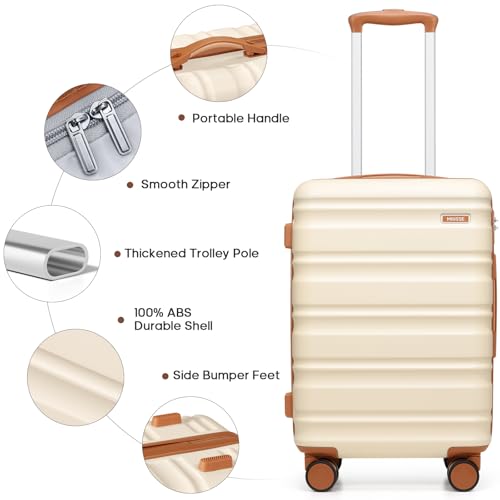 7 Piece luggage sets with YKK Zipper 20/24/28" with Backpack - color: Off White, size: 7 piece set (20/24/28inch)