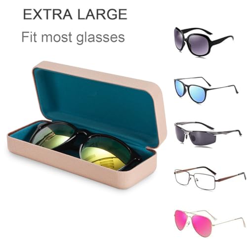 TRIUMPH VISION Sunglasses Case Hard Shell Glasses Case Eyewear Eyeglasses - color: Beige, size: Medium for eyeglasses