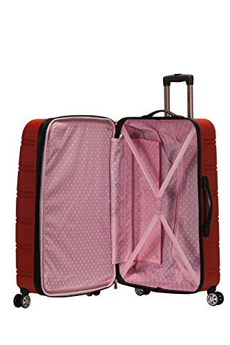 Rockland Melbourne Hardside Expandable Spinner Wheel Luggage, Checked Large 28", Red - color: Red, size: Checked Large 28"
