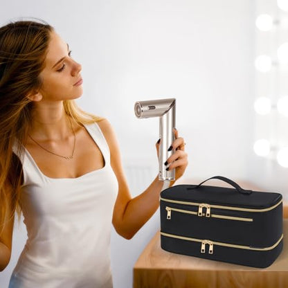 Travel Carrying for Shark Flex Style, Double Layer Hair Dryer Case - color: Black Glod