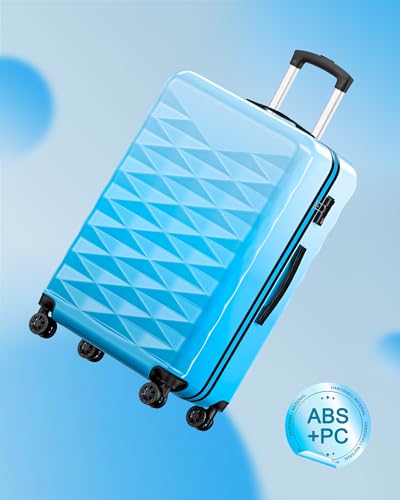 Suitour Carry on Suitcase Airline Approved, Hardside Lightweight Rolling Luggage for Women… - color: Blue, size: 20" Carry on