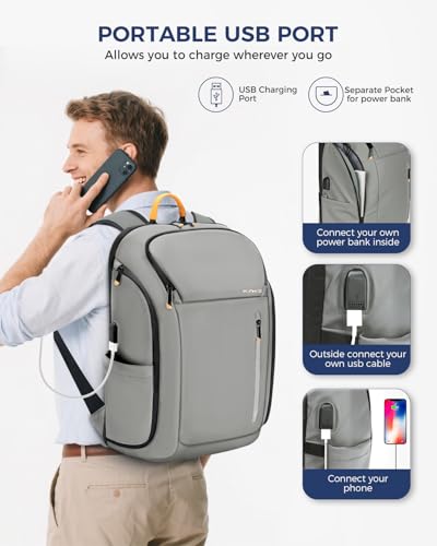 Ponhog 17 Inch Laptop Backpack for Men Grey - color: D-grey, size: 17 Inch