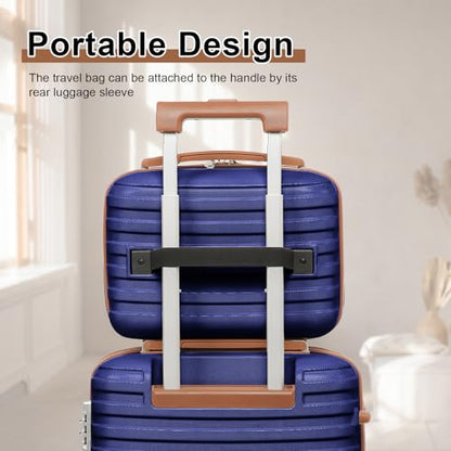 Joyway Luggage Set 3 Piece Suitcase Sets with Spinner Wheel,Hardside Expandable Travel Laggage with TSA Lock (13/20/24/28 Navy brown - color: Navy brown-New, size: 6 piece set (13/20/24/28inch)