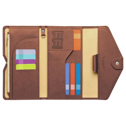ZOPPEN Passport Holder Travel Wallet Organizer for Women,Seal Brown - color: Seal Brown