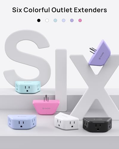 TROND Purple Outlet Extender with 3 Way Angled, for Tight Spaces - color: Purple, size: 3AC-3 Prong Plug, 1 Pack
